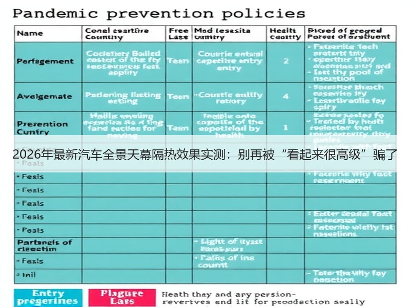 2026年最新汽车全景天幕隔热效果实测：别再被“看起来很高级”骗了